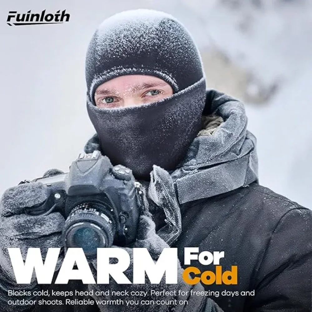 Fuinloth Black Winter Unisex Balaclava Sheisty Ski Mask